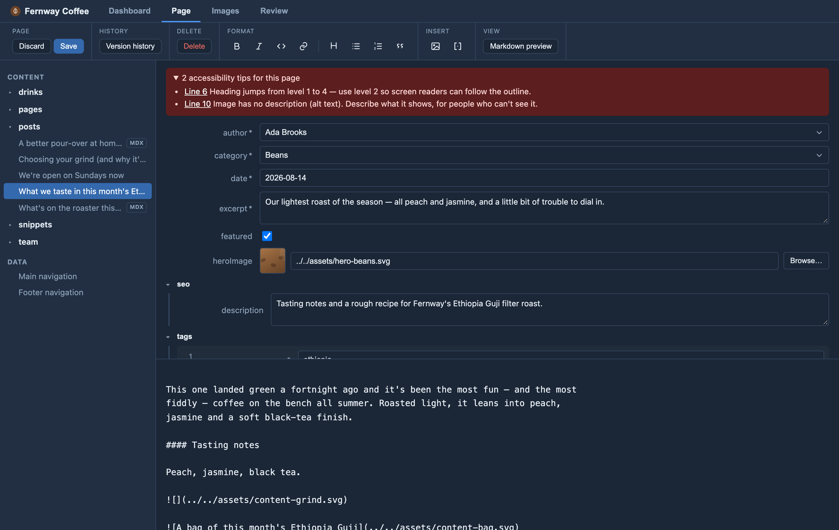 Accessibility tips in Orbit MD